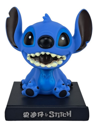 Boneco Bobble Head Do Stitch Suporte Celular Decoração Geek