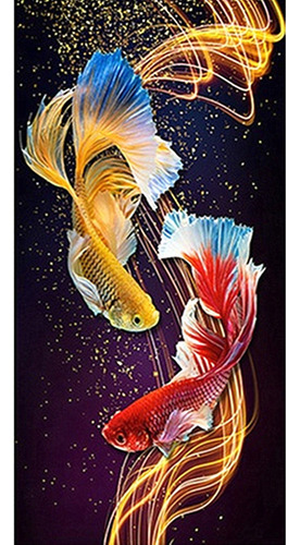 Kit Punto Cruz 50x90cms Aida 11ct Completo Lucky Double Koi