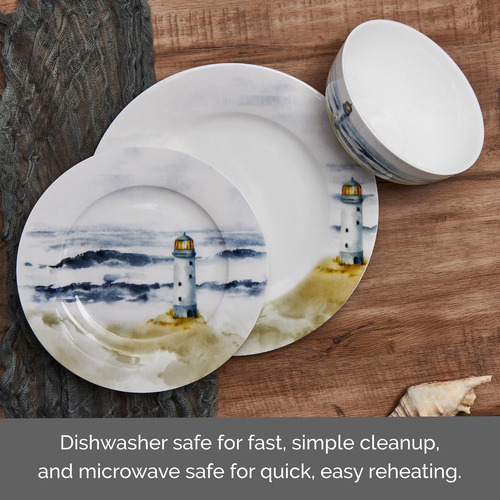 Vajilla De 12 Piezas Mikasa Seaside Coastal Bone China, Lige