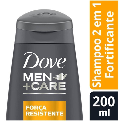 Kit C/ 2 Shampoo Men Care 2 Em 1 Forca Resistente 200ml Dove
