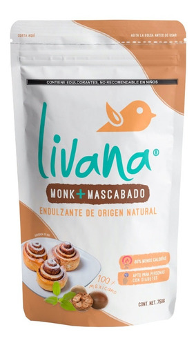 Livana® Mascabado + Monk Fruit, 750g A Granel