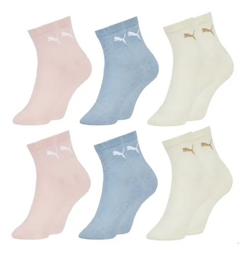 Kit 6 Pares Meia Puma Colors & Heart Cano Médio