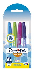 Boligrafo Paper Mate Inkjoy Mini St 4 Pzs Punta Media 1.0m