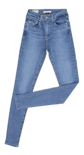 Calça Jeans Feminina Skinny Cós Alto Azul Com Elastano 721 L