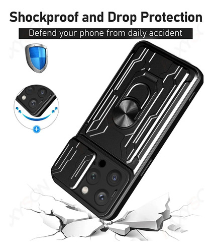 Capa Case Cartão Anti Impacto Com Anel 360 iPhone 16 Pro Max