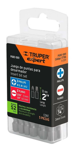 Juego De 5 Puntas Para Desarmador, 2p