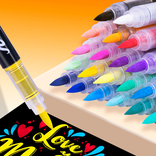 Kit 3 Canetas Tinta Líquida Branca Com Pincel 8101