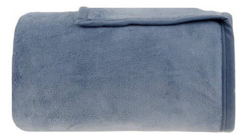 Cobertor Buddemeyer Aspen cor azul com design liso de 230cm x 220cm