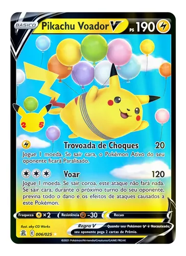 Original Carta Pokemon Pikachu Clássico Coleção Celebrações