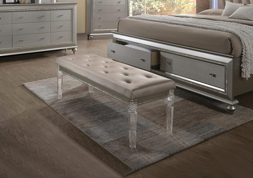 Acme Furniture Kaitlyn - Banco De Poliuretano Y Acrílico Tra