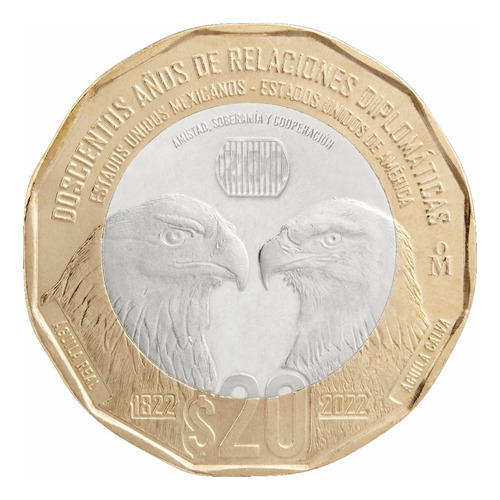 2 Monedas 20 Pesos 200 Años D Relaciones Diplomáticas C/caps