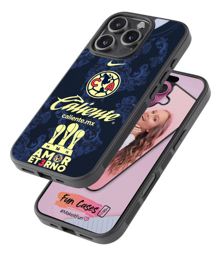 Funda Club America Jersey Amor Eterno Tricampeon 16 Futbol Negro Iphone 12 Pro Max