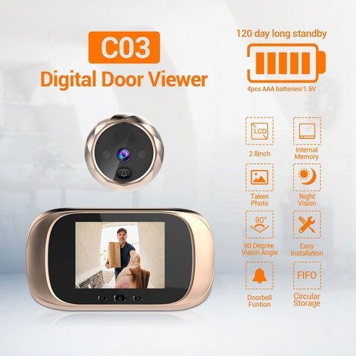 Doorway Cat Eye Hd Lcd Display Doorbell Camera.