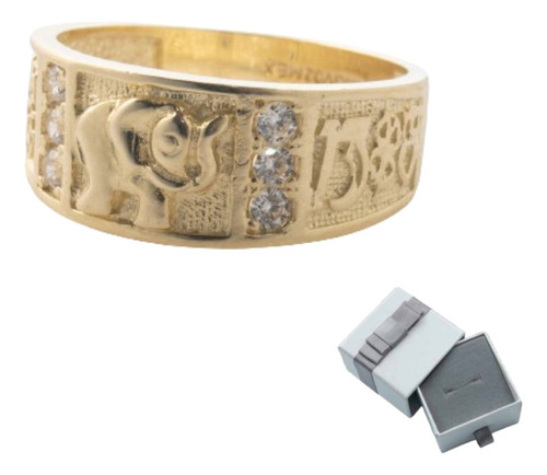 Anillo De La Suerte Unisex Oro Sólido 10k