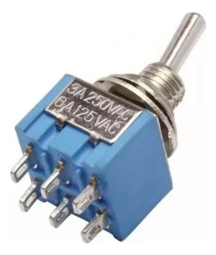 5 X Chave Hh On/on 6 Term 3a 250v - 6a 125v - 2 Posições Cor Azul