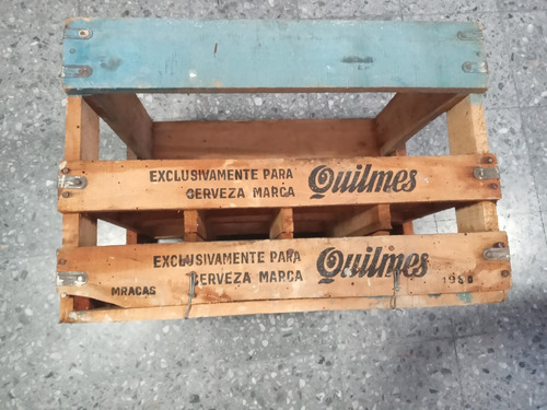 Antiguo Cajon De Cerveza Quilmes De Madera Año 1980 (Usado)