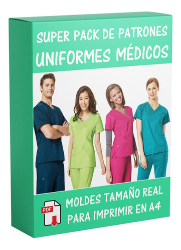 Moldes Y Patrones Uniformes Médicos Batas Cofias Delantal