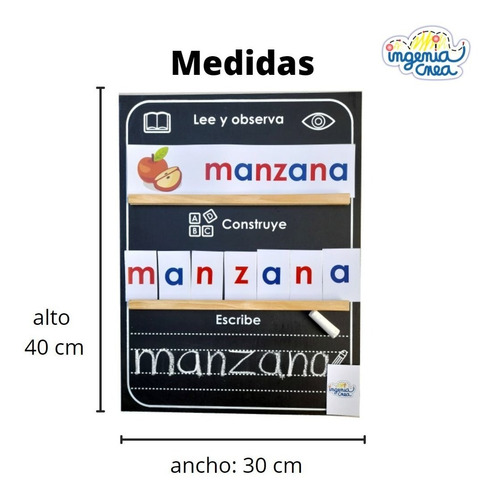 Juego Didáctico Letras Montesori Ingeniacrea Tablerotarjetas