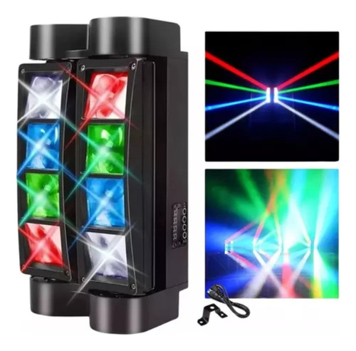 Luz de escenario LED mini spider rgbw efectos de luz Vebreda SL230P 127V luces color azul