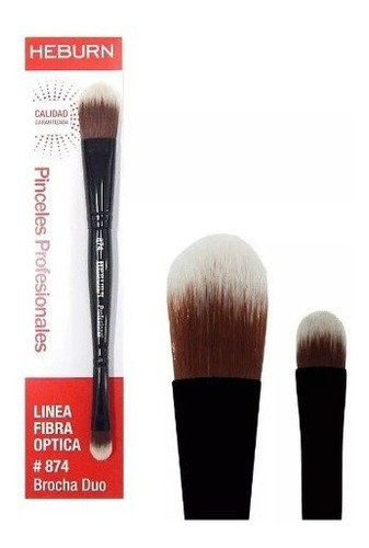 Heburn Brocha Duo De Maquillaje Profesional Fibra Optica 874