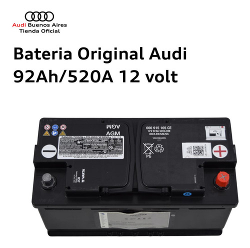 Imagen 6 de 9 de Batería 92ah/520a Audi Q5 2009 Al 2021