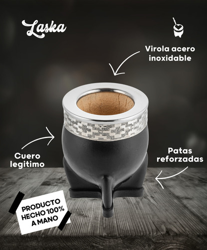 Mate Imperial De Calabaza Laska Grabado Personalizado Con Bombilla Pico Loro Premium