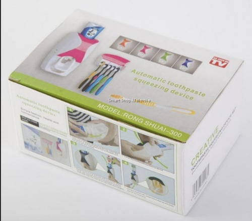Imagen 4 de 4 de Dispensador Automatico De Pasta Dental + Porta Cepillos