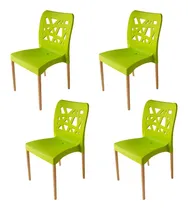 Comprar Set 4 Sillas Diseño Patas Madera, Cocina Comedor Living Bar