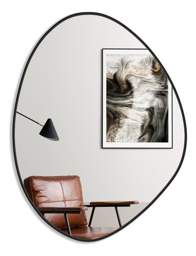 Espelho orgánico de parede Orgánico do 64cm x 44cm Preto