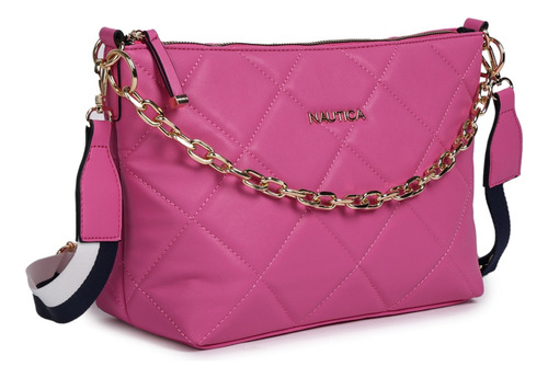 Bolsa Crossbody Nautica Interior Optimo Correa Ajustable Color Rosa Chicle