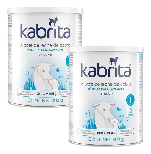 Leche de fórmula en polvo sin TACC Ausnutria BV Kabrita Fórmula Infantil para Lactantes en lata de 2 de 400g - 0  a 6 meses