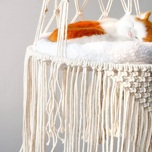 Cama Colgante Tejida A Mano Columpio Bohemio Para Gatos