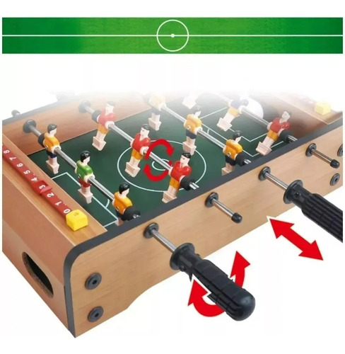 Juego Mesa Futbol Mini Madera Ecológico Portátil