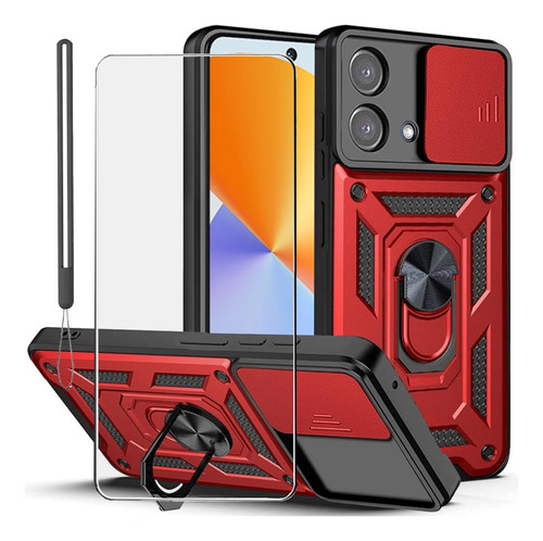 Funda De Uso Rudo Para Moto G84 Carcasa + Mica