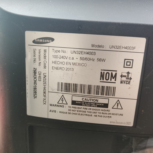 Pantalla Samsung Modelo Un32eh4083fxzx Se Vende Por Piezas P (Usado)