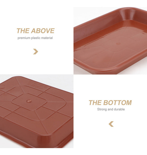 10 Bandejas De Plástico Para Macetas, Base Rectangular