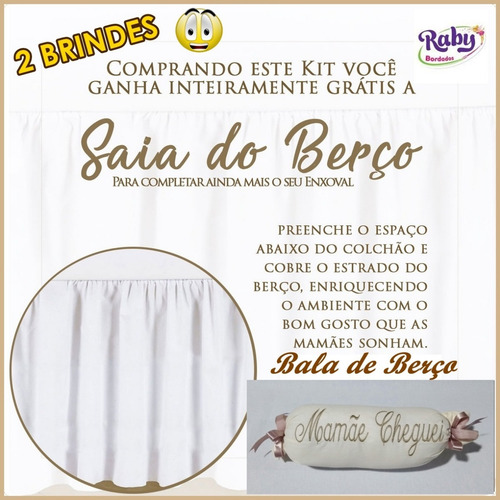 Imagem 3 de 3 de Kit Berço Para Menina Charme Rose 10pçs + Saia De Brinde