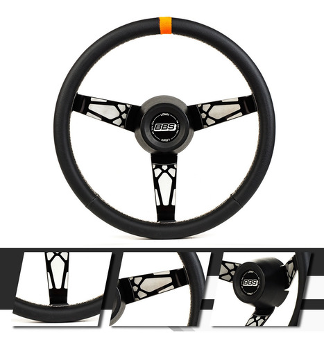 Imagem 2 de 2 de Volante Couro Bbs Gol Parati Saveiro Voyage G2 G3 G4 99 A 14