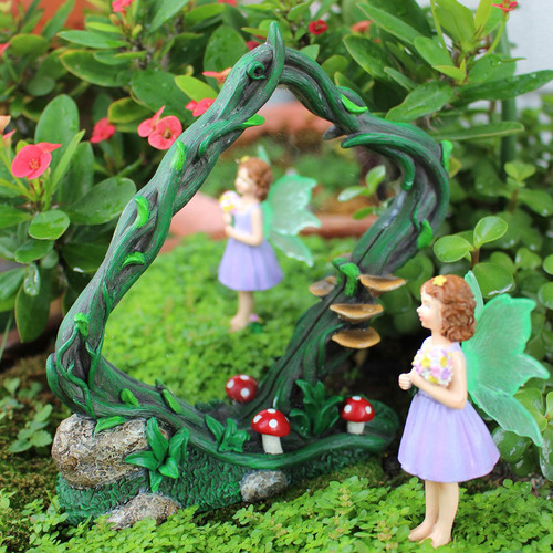 Decoración De Jardín De Espejo De Marco De Vid Artificial