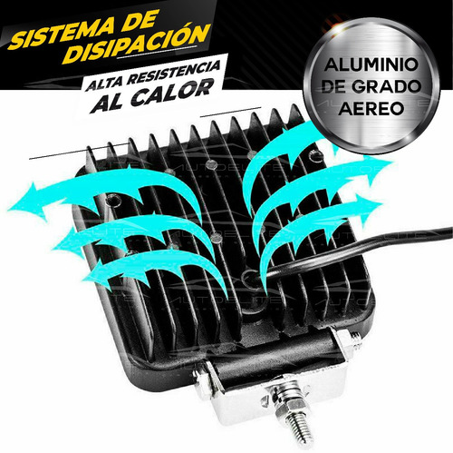 Imagen 6 de 10 de 2 Faros Led Cree Barra 9 Led 27w Cuadrados Jeep 4x4 Off Road