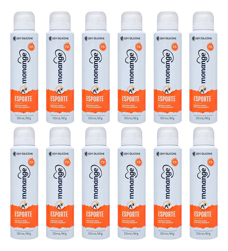Desodorante Aero Monange 150ml Esporte - Kit C/12un