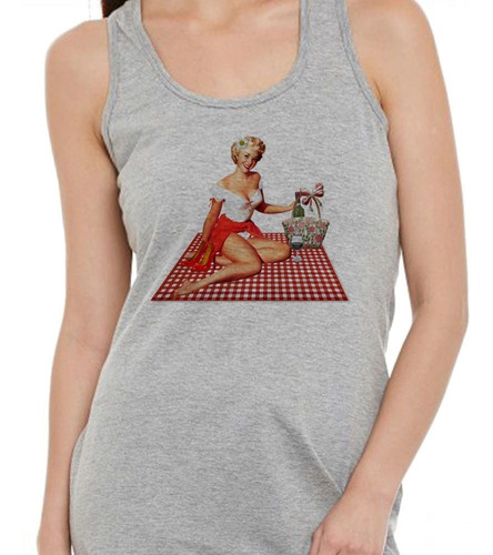 Musculosa Pin Up Girl Picnik Rojo Vino