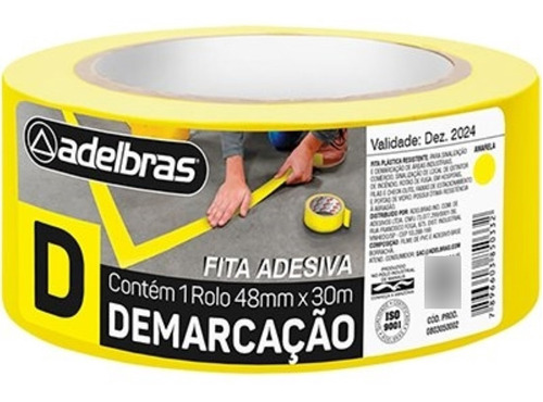 Fita Demarcação De Solo 48mm X 30m Amarela Adelbras