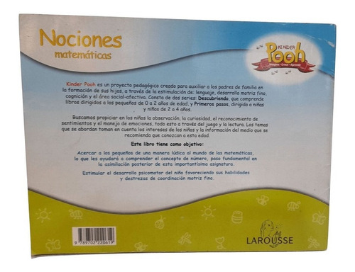 Kinder Pooh Imagina Crece Aprende: Nociones Matematicas, De Yanitza Pérez Y María Guadalupe Huerta. Serie Primeros Pasos Editorial Ediciones Larousse, Tapa Blanda, Primera Edición En Español, 2008
