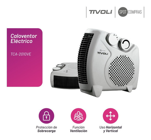 Imagen 2 de 8 de Caloventor Tivoli Con Termostato 2000w
