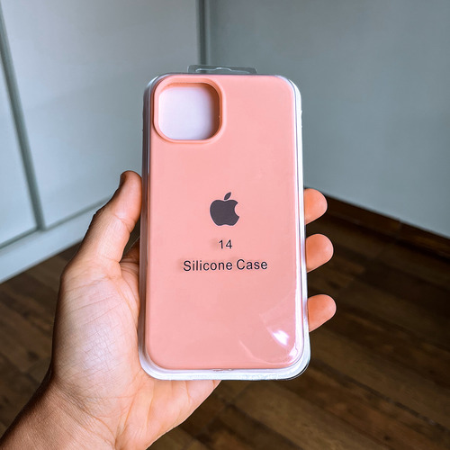 Silicone Case Iphone 14 Funda Silicona Rosa Lisa