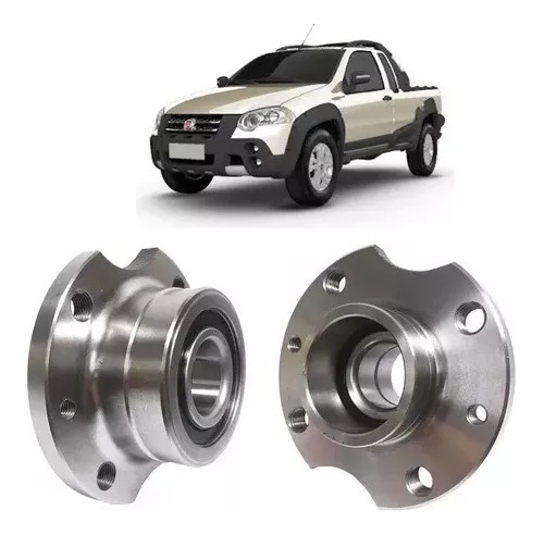 Par Cubo Roda Traseiro Strada 1998 A 2012 C/rolamento S/abs 