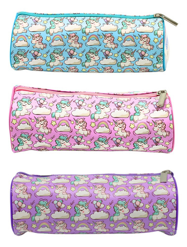 1 Pieza Lapicera Estuche Mediana Unicornios, Colores Pastel