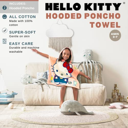 Poncho De Toalla Hello Kitty Para Niños Playa Piscina 61 X 5