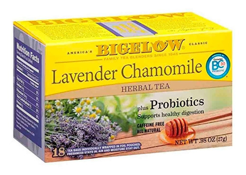 Té Bigelow Lavender Chamomile Manzanilla Lavanda 18 Tea Bags
